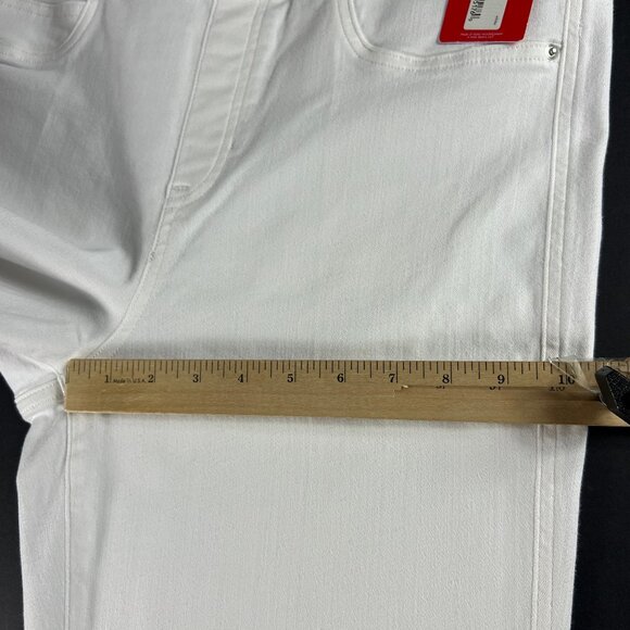 Spanx Jeans Women's Extra Large Pull On Kick Flare High Rise White Stretch Denim - Picture 14 of 16